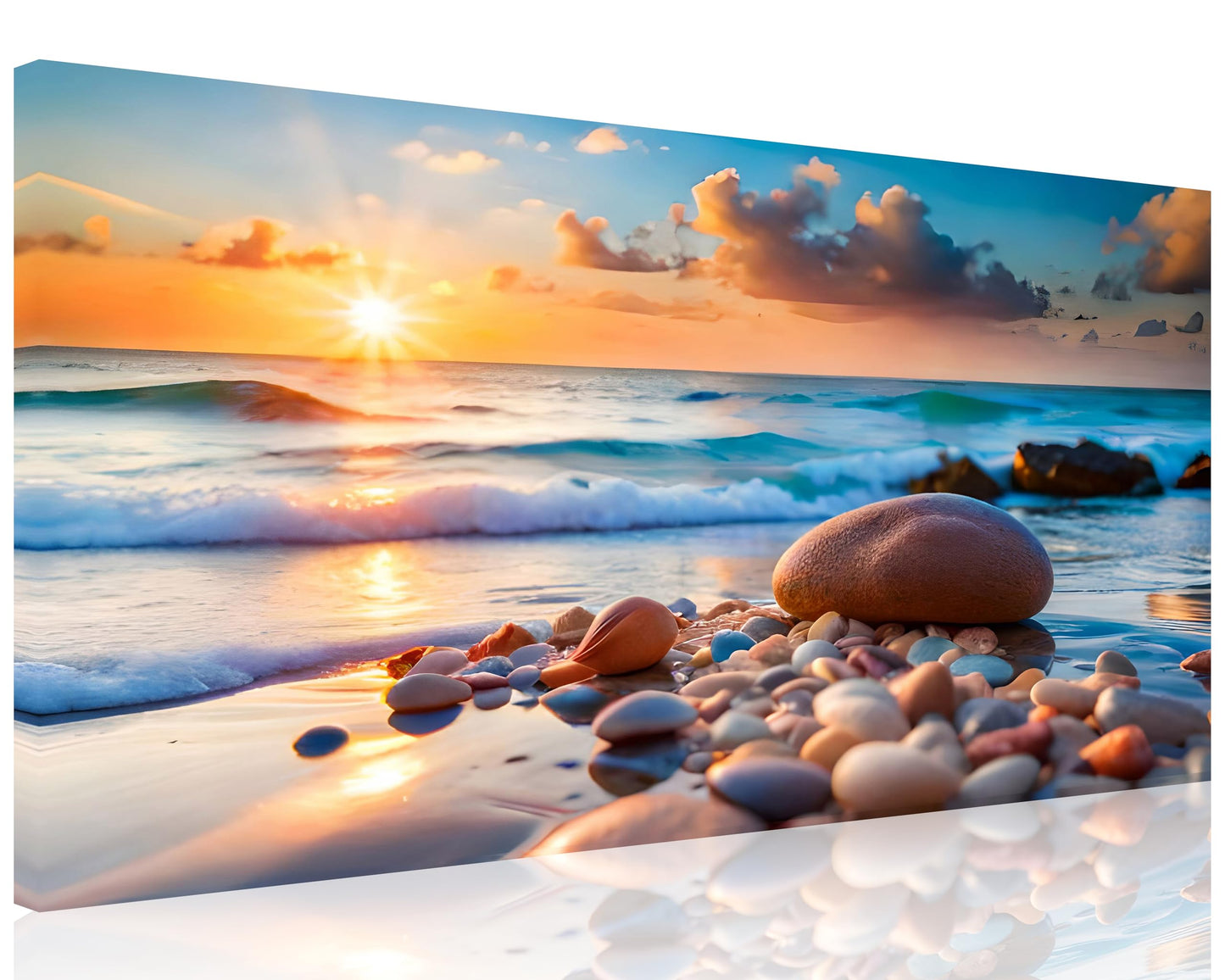 Beach Canvas Wall Art โ 3 Panel Sunset