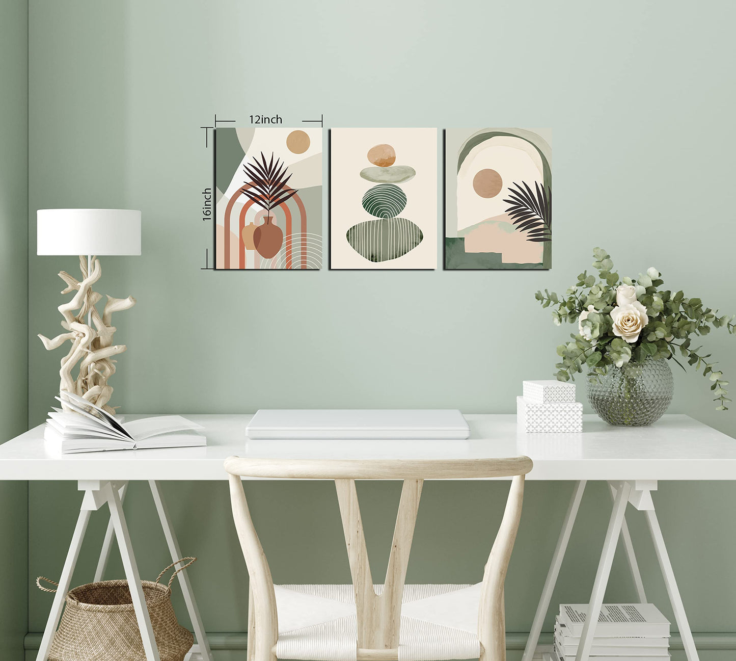 Boho Minimalist Wall Art 3PC 24x36in