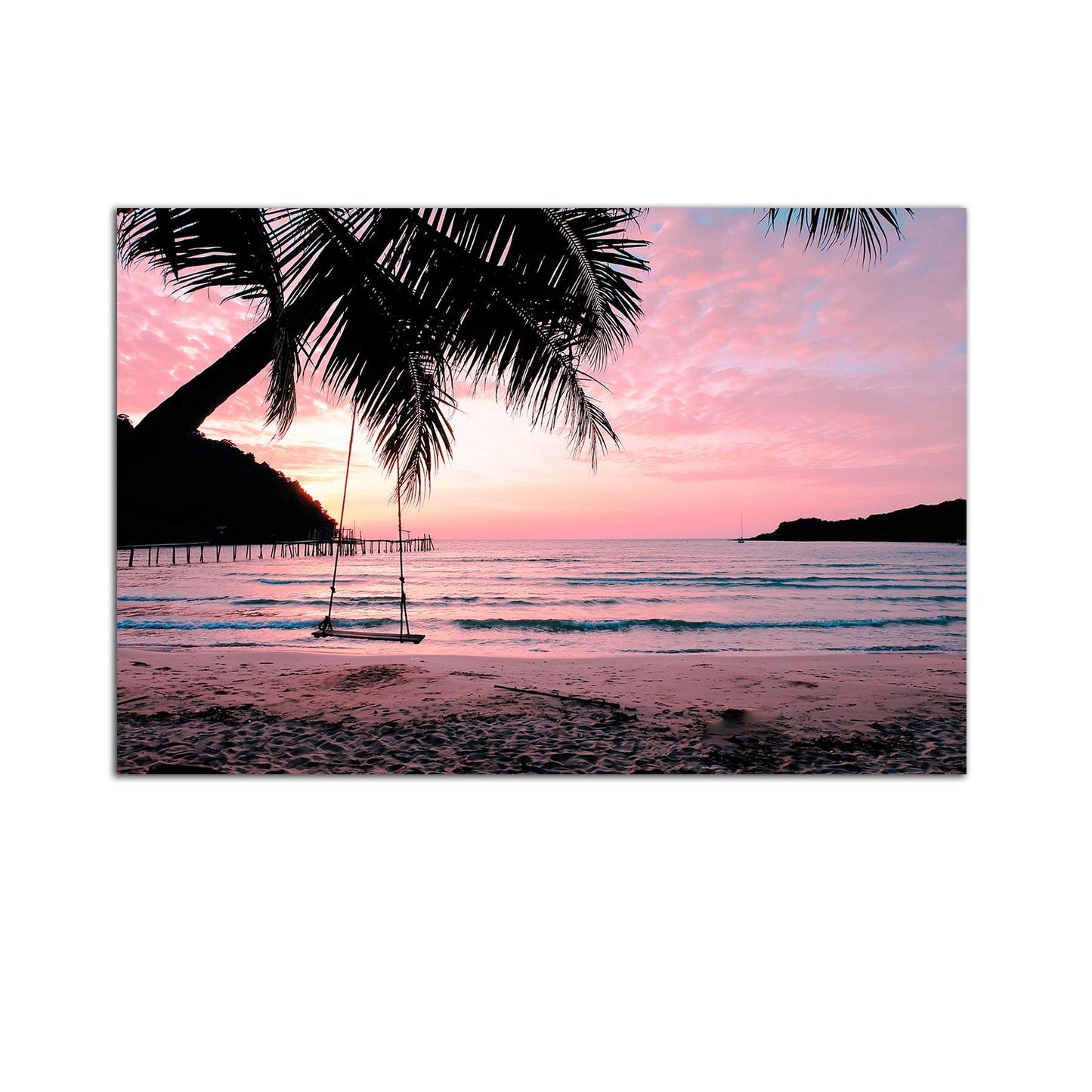 Caribbean Beach Glass Wall Art 24x36in