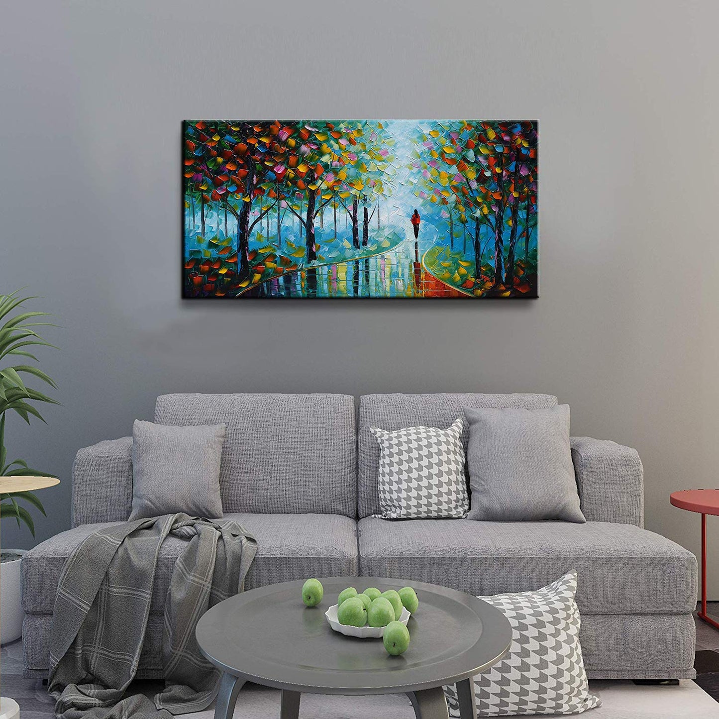 Abstract Tree Landscape Oil Painting 24x36in