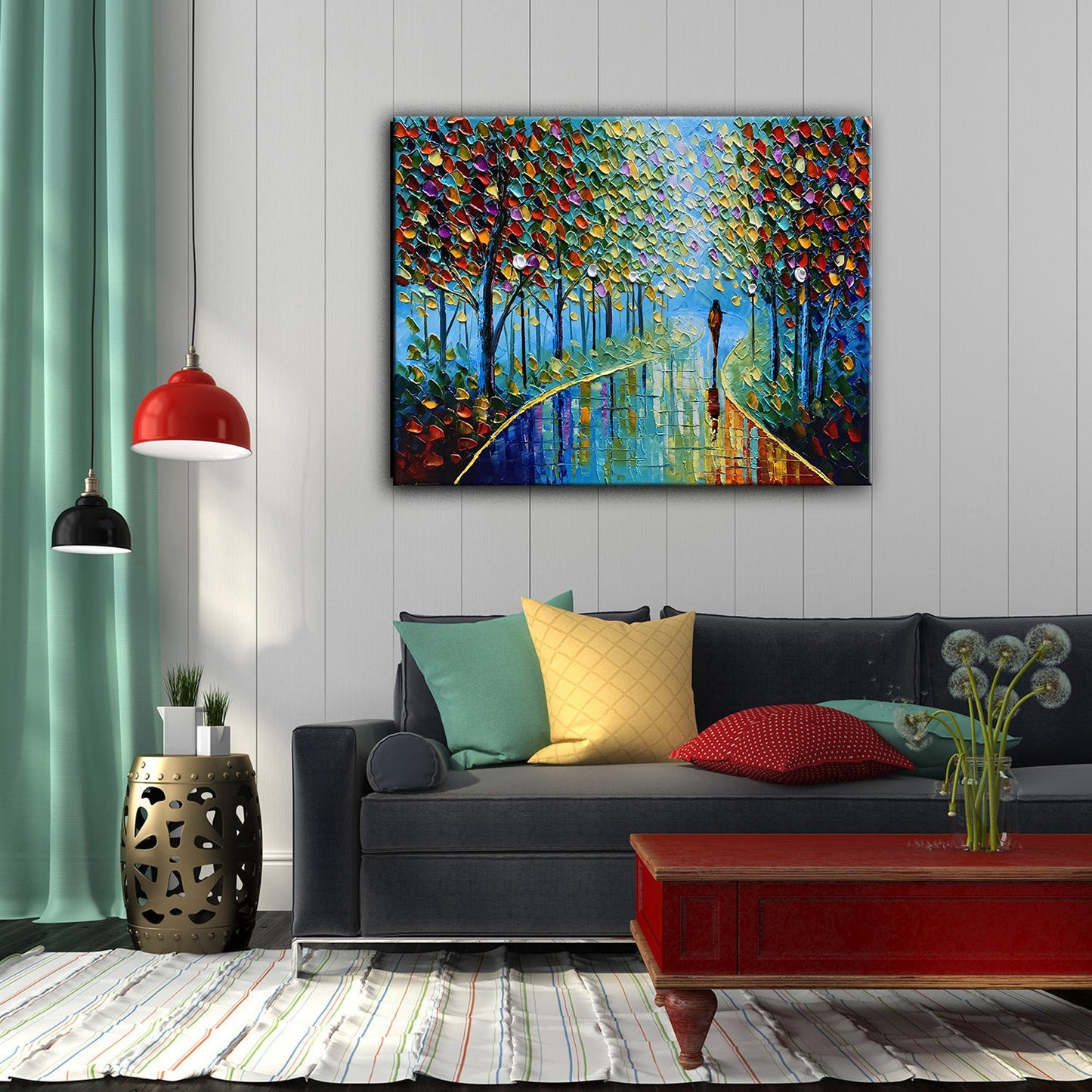 Abstract Tree Landscape Oil Painting 24x36in