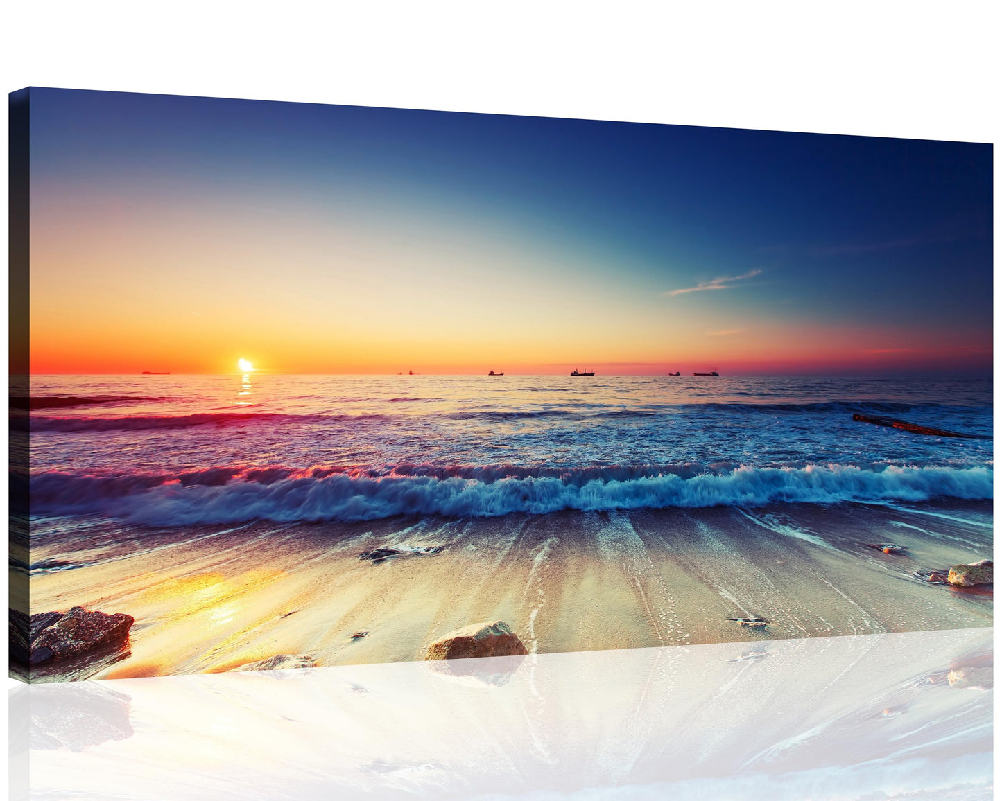 Beach Canvas Wall Art โ 3 Panel Sunset