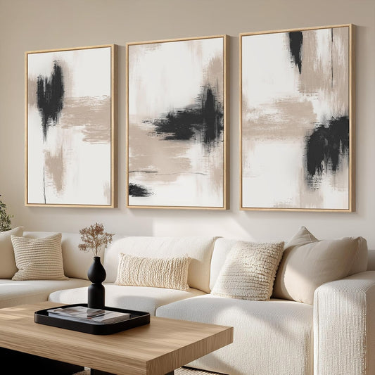Beige Abstract Wall Art 3PC