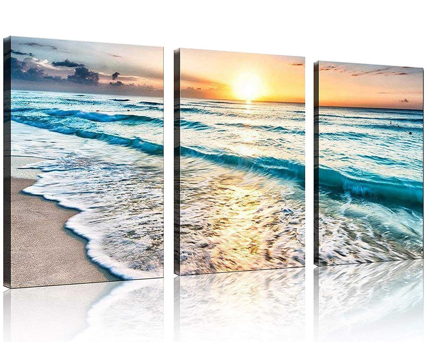 Beach Canvas Wall Art โ 3 Panel Sunset