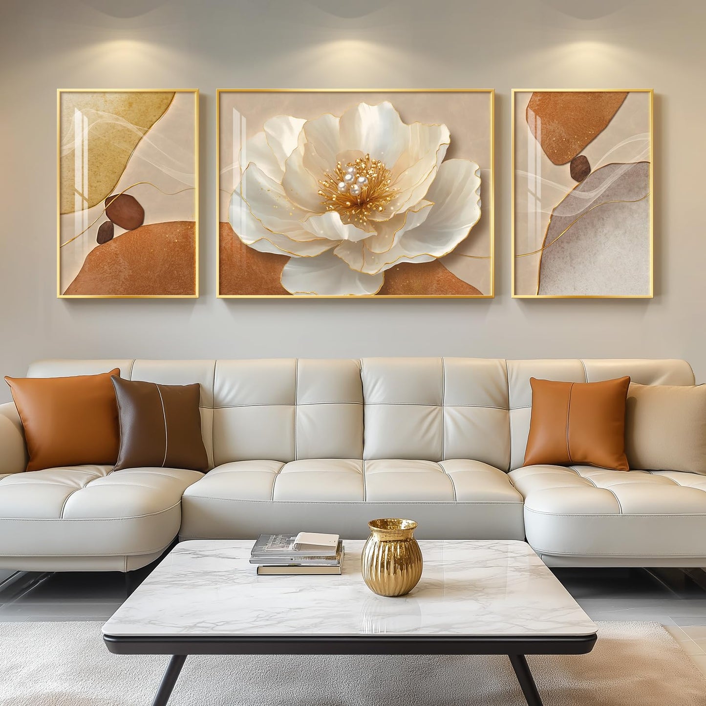 Black & Gold Abstract Art 3PC