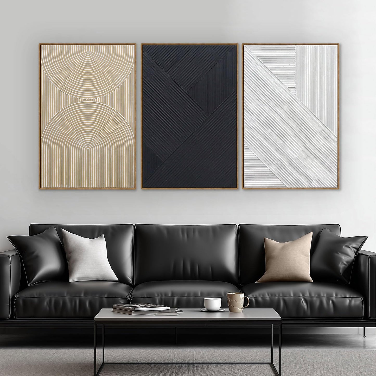 Boho Textured 3D Wall Art 3PC 24x36in