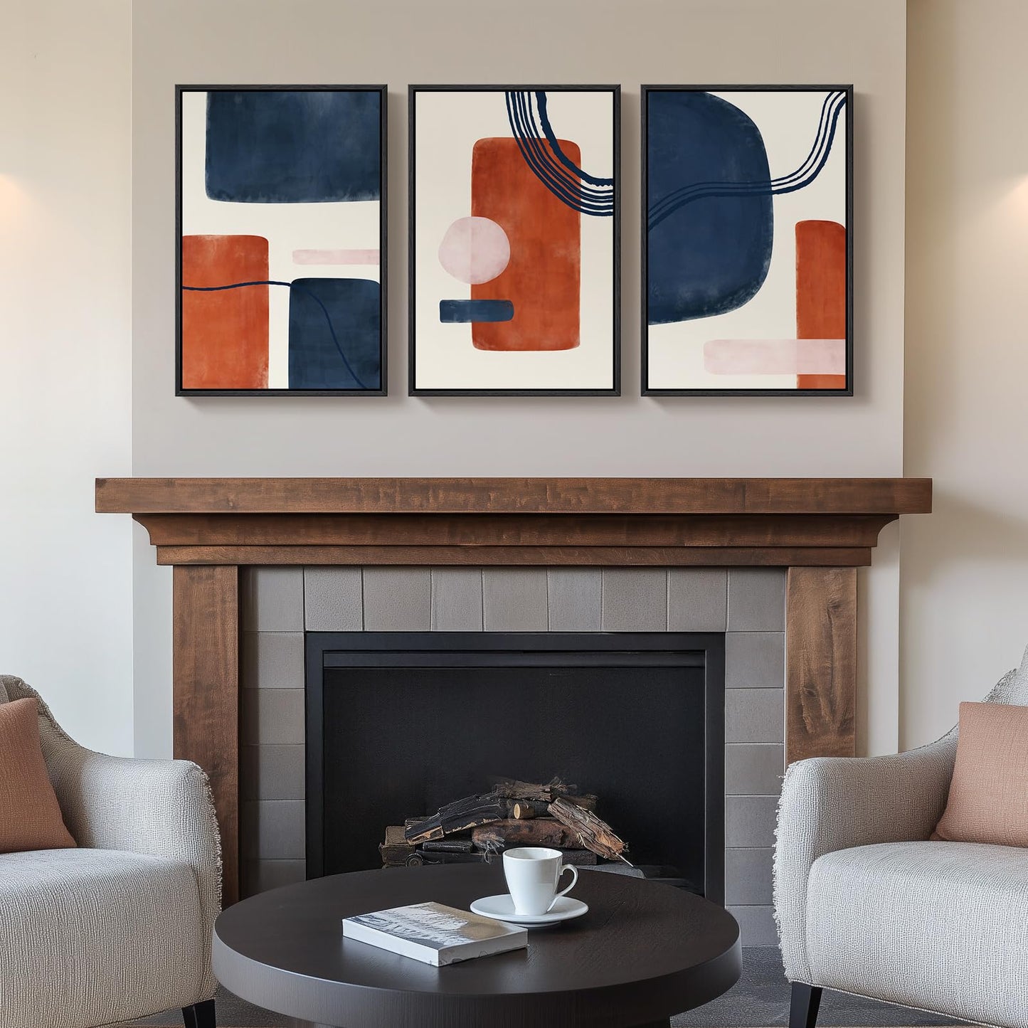 Neutral Abstract Wall Art 2PC