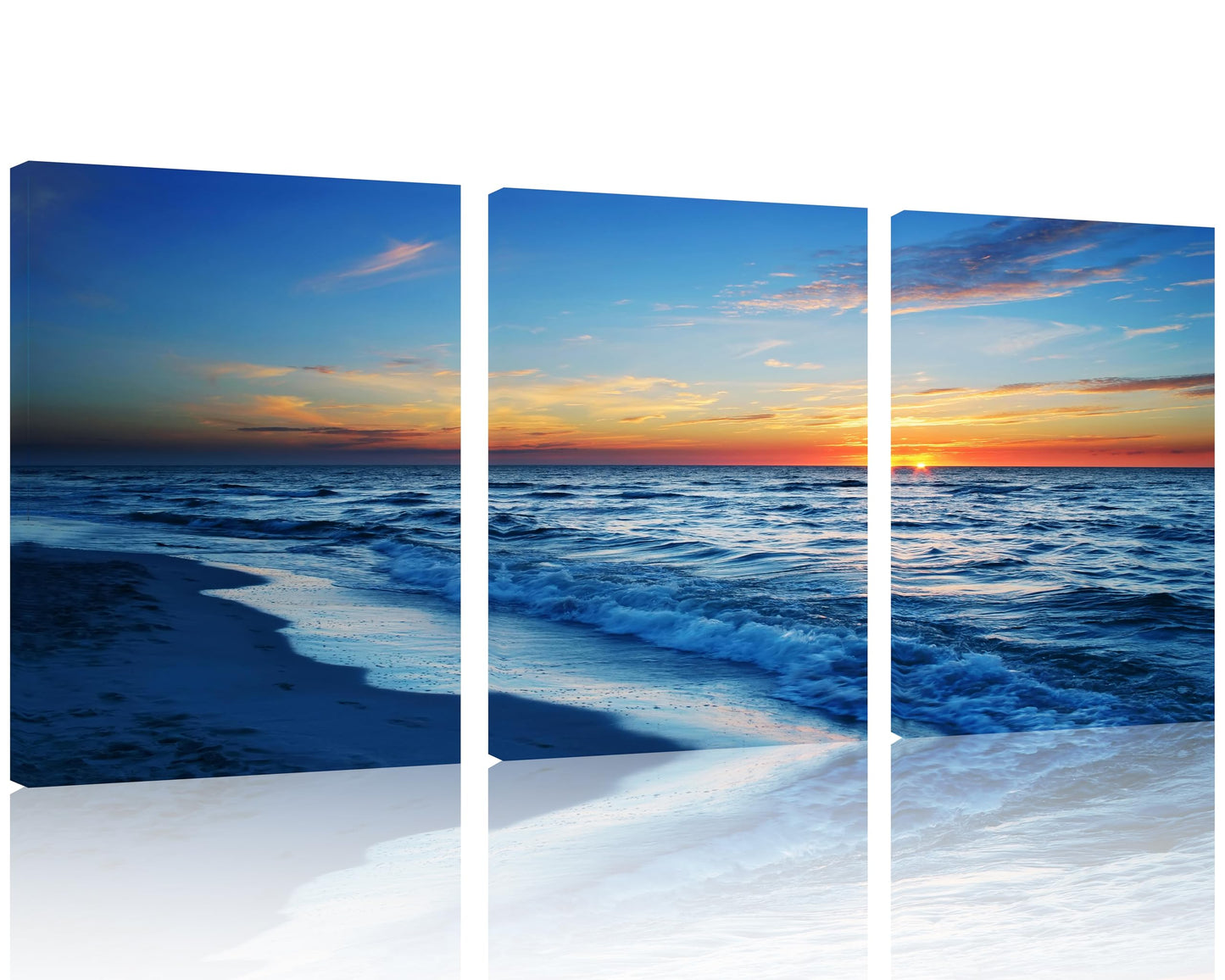 Beach Canvas Wall Art โ 3 Panel Sunset