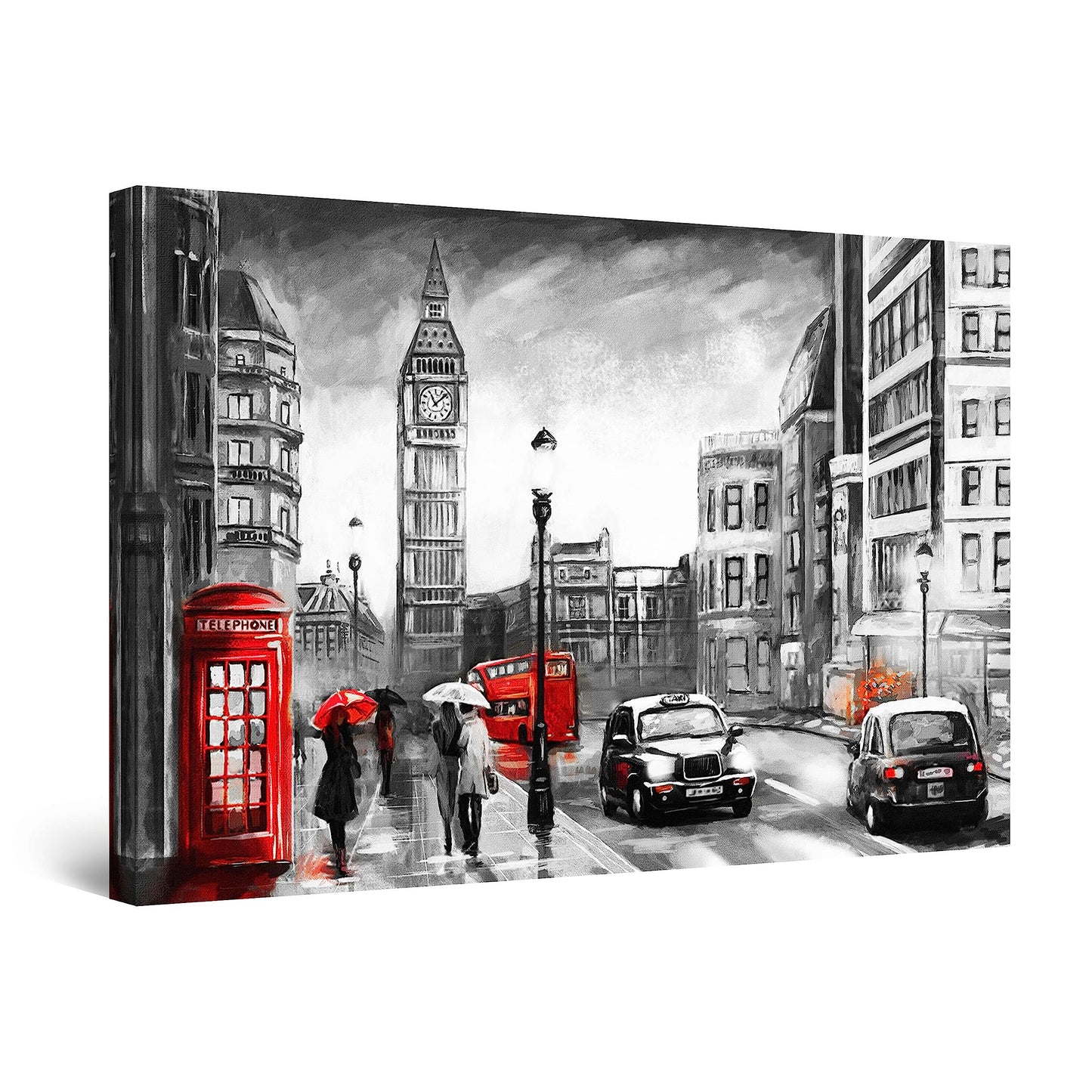 Red Boat Lake Canvas Wall Art 32x48in