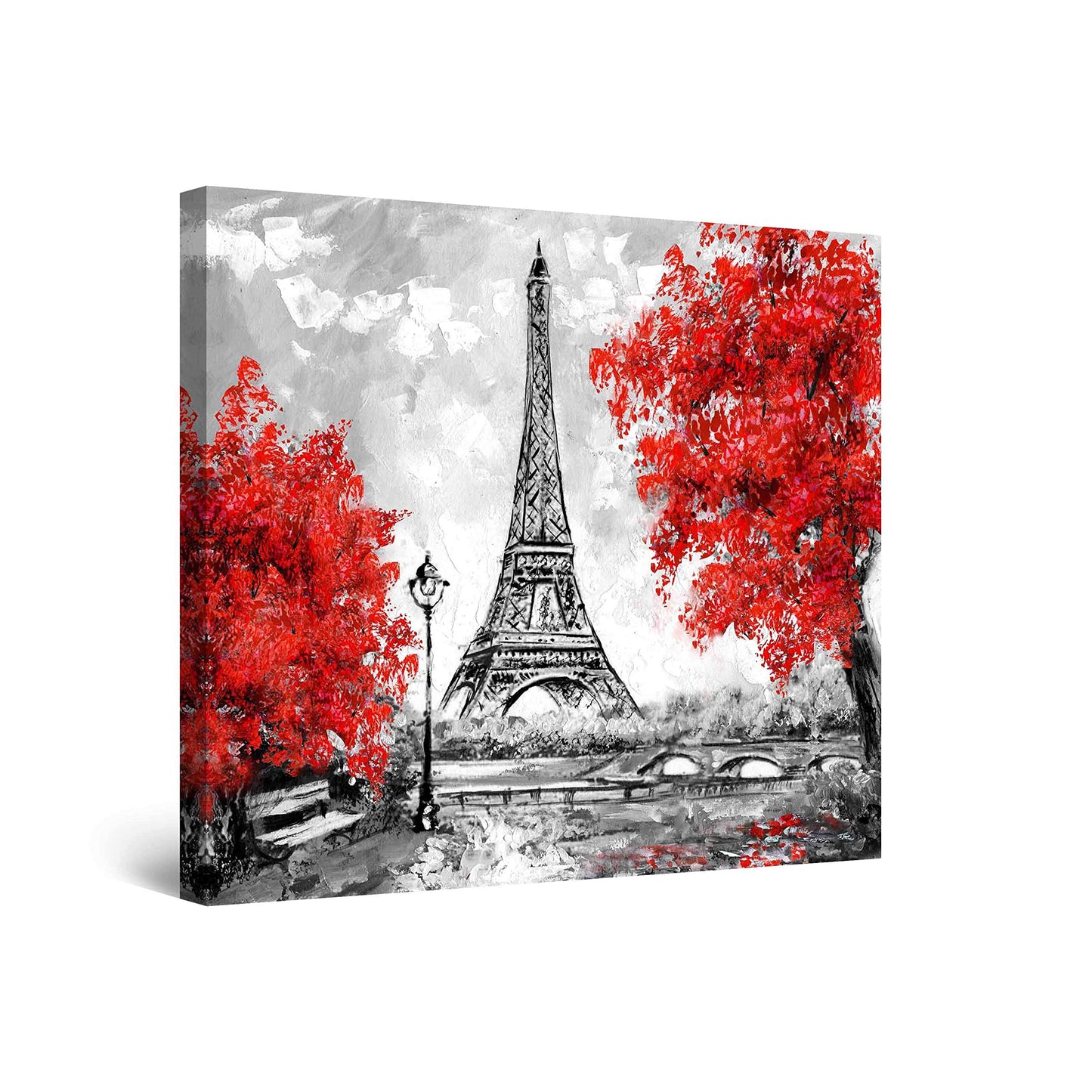 Red Boat Lake Canvas Wall Art 32x48in