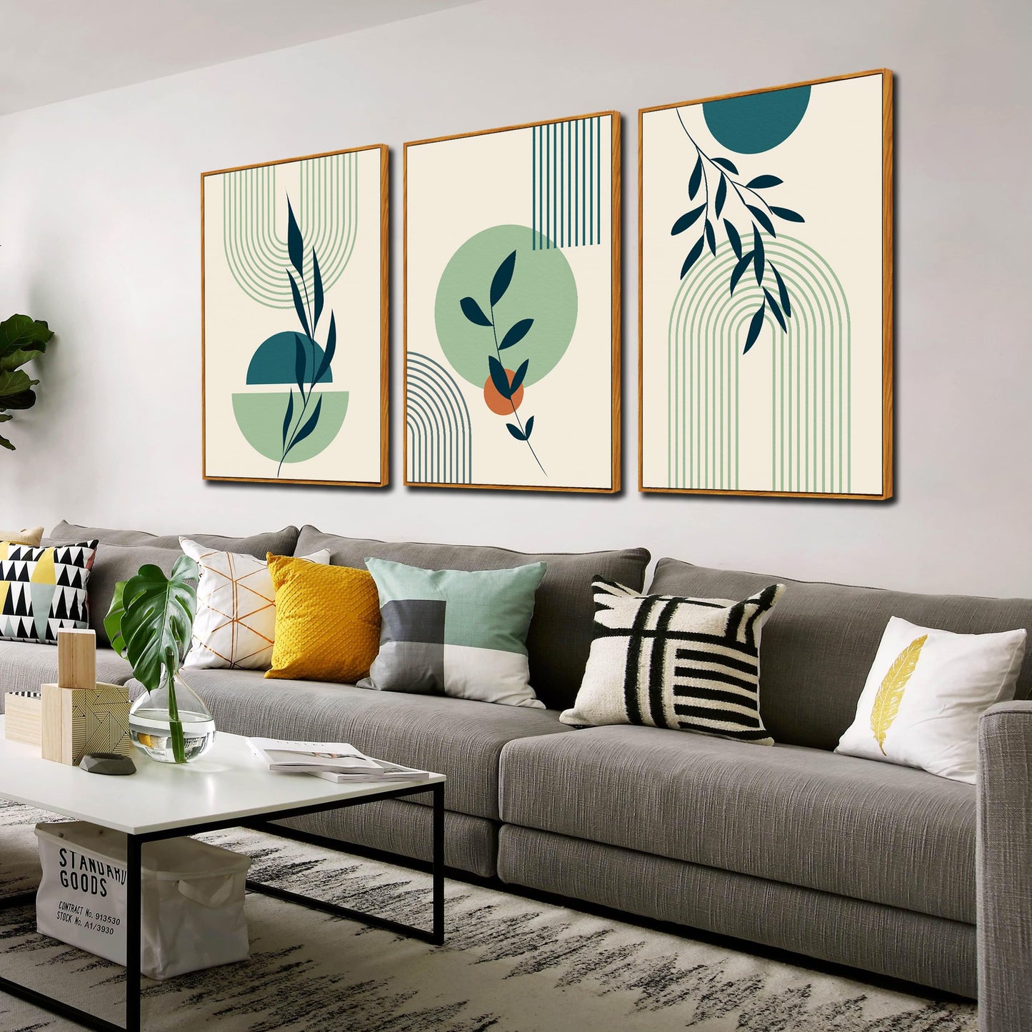 Boho Minimalist Wall Art 3PC 24x36in