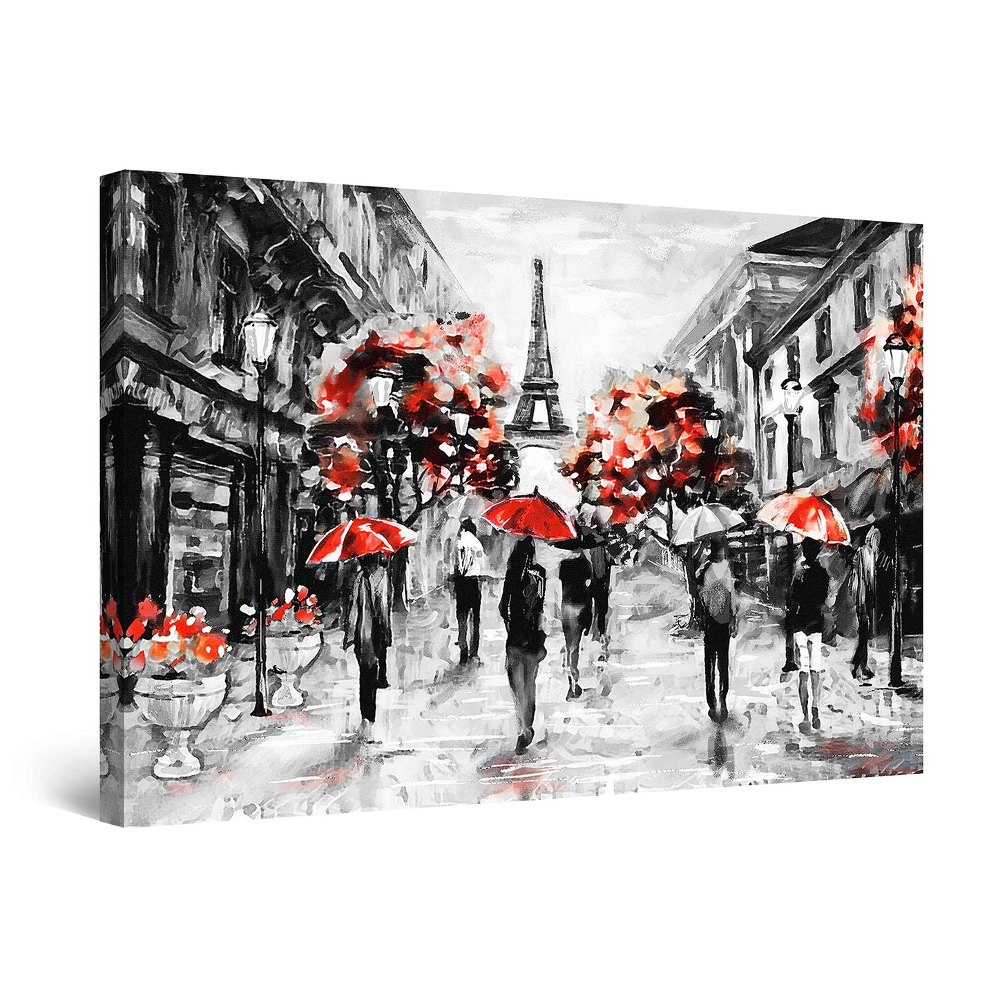 Red Boat Lake Canvas Wall Art 32x48in
