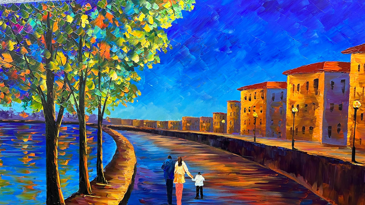 Abstract Tree Landscape Oil Painting 24x36in
