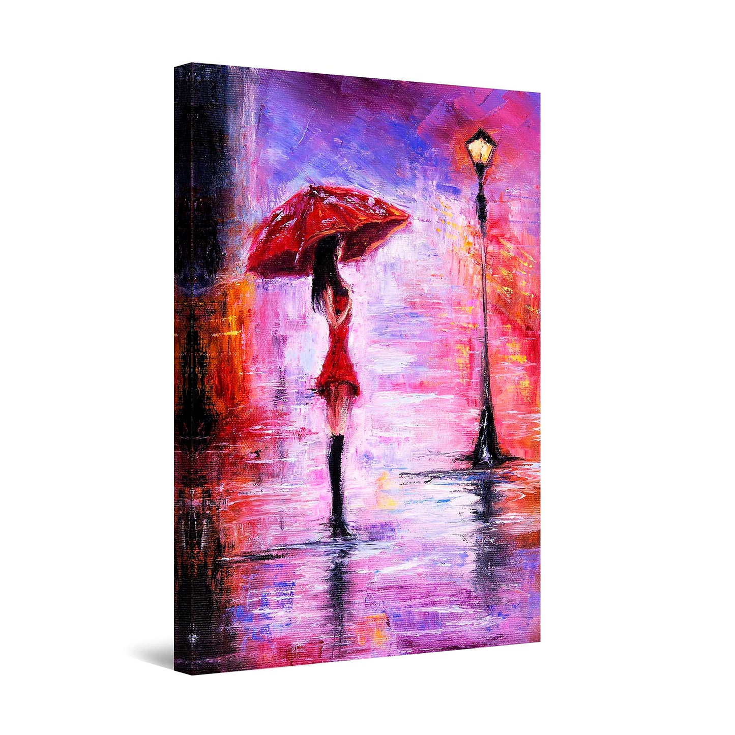 Red Boat Lake Canvas Wall Art 32x48in