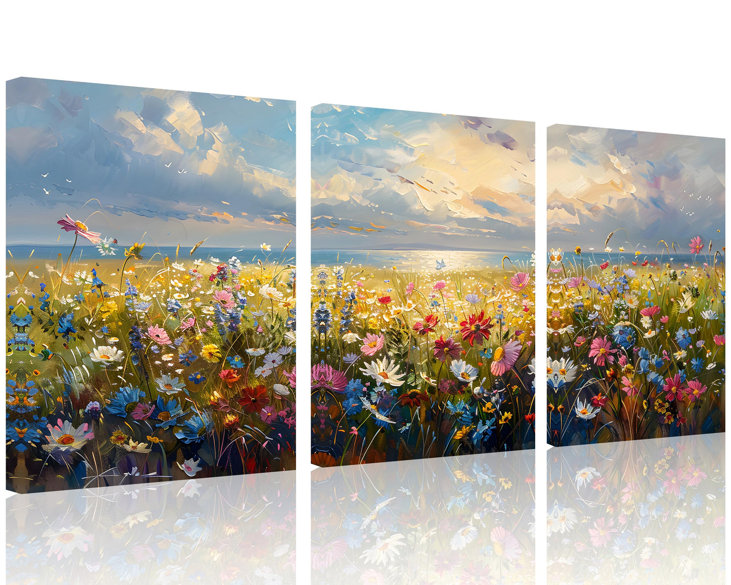 Beach Canvas Wall Art โ 3 Panel Sunset
