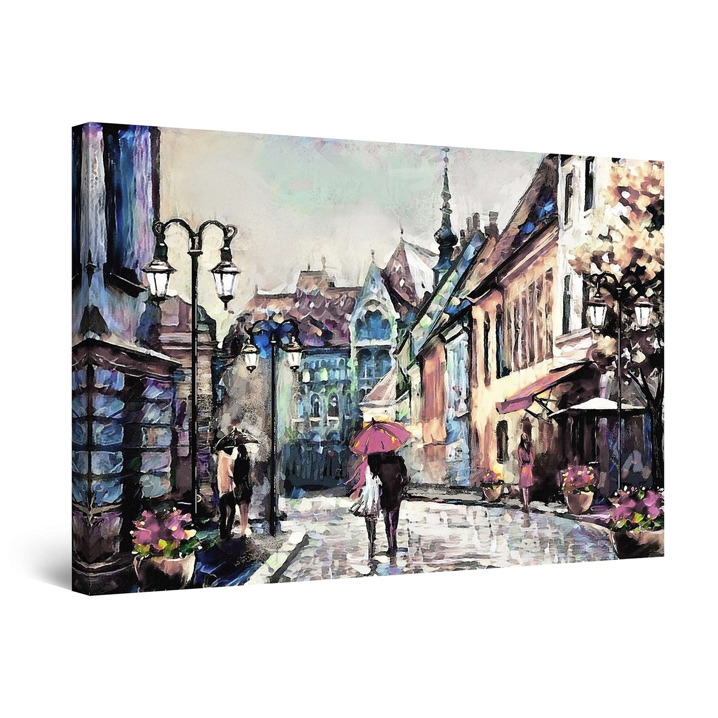 Red Boat Lake Canvas Wall Art 32x48in
