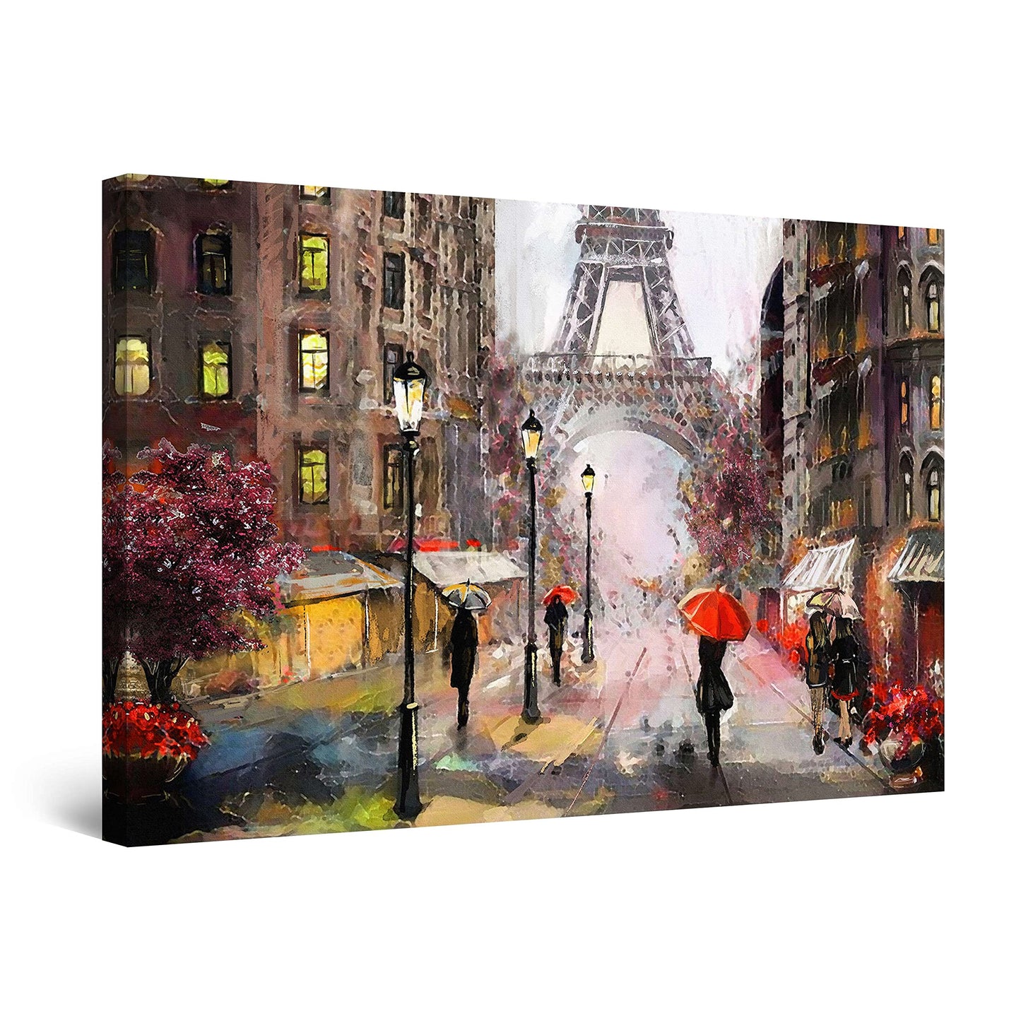 Red Boat Lake Canvas Wall Art 32x48in