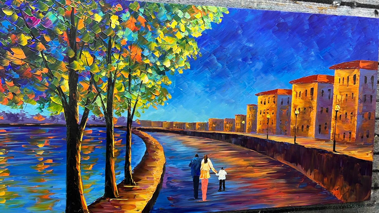 Abstract Tree Landscape Oil Painting 24x36in