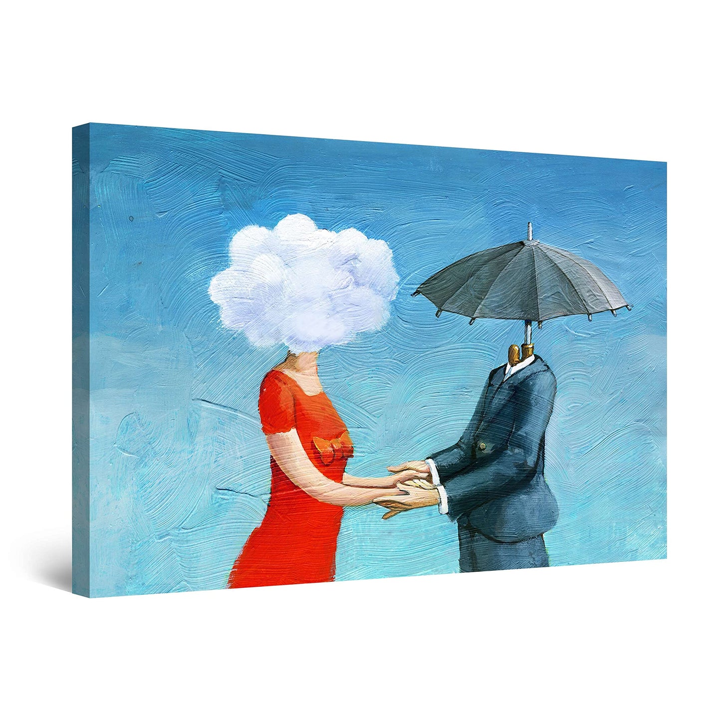 Red Boat Lake Canvas Wall Art 32x48in