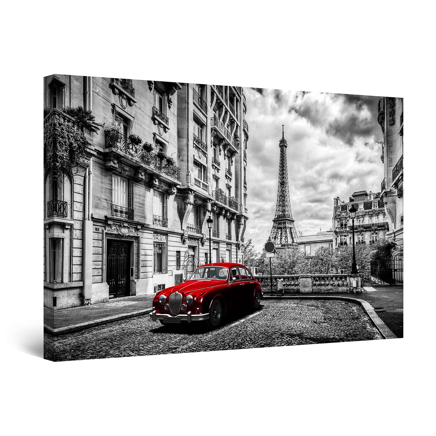 Red Boat Lake Canvas Wall Art 32x48in