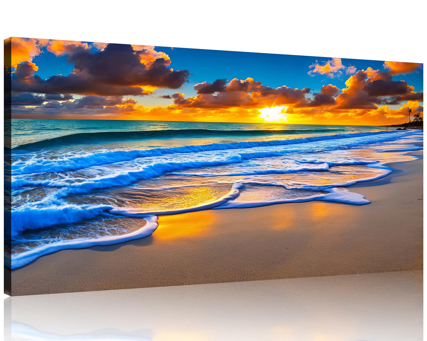 Beach Canvas Wall Art โ 3 Panel Sunset