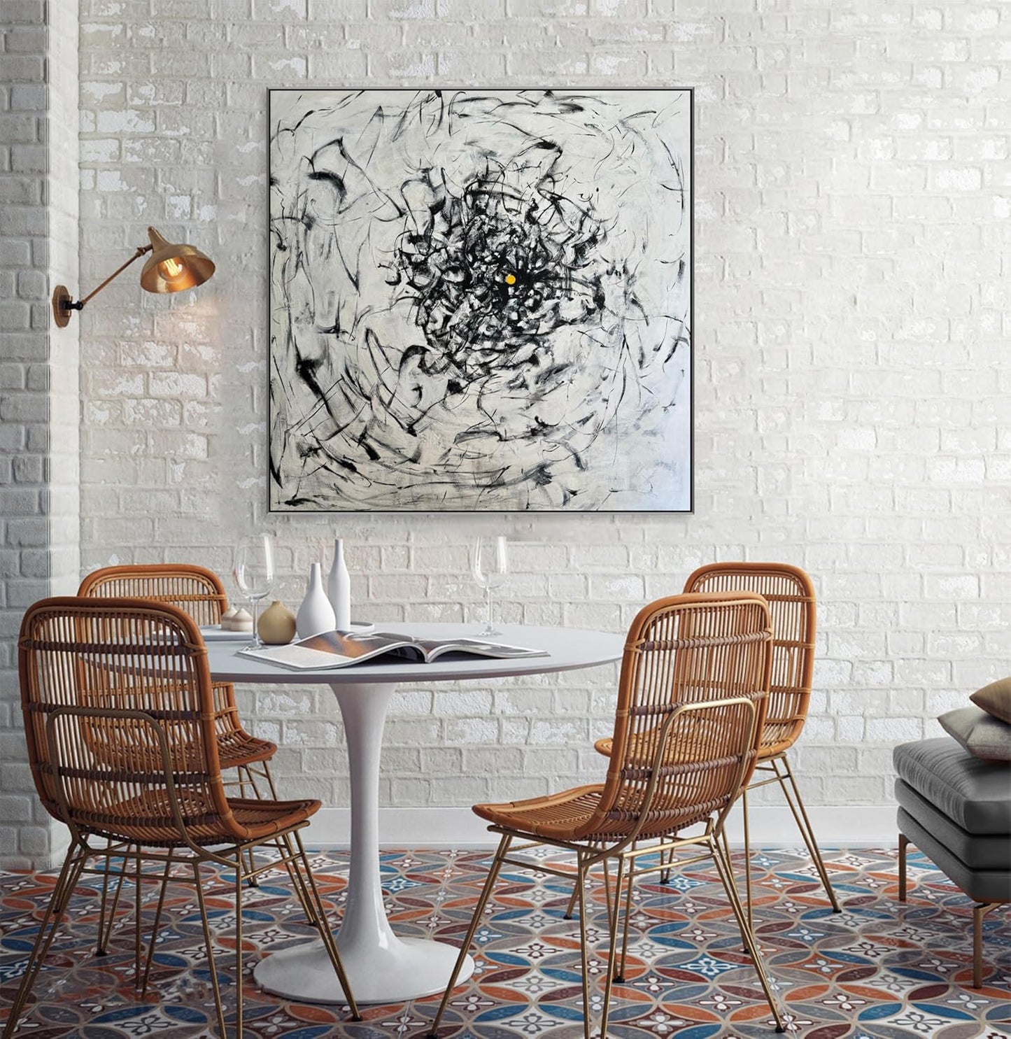 Black and White Abstract Canvas Art