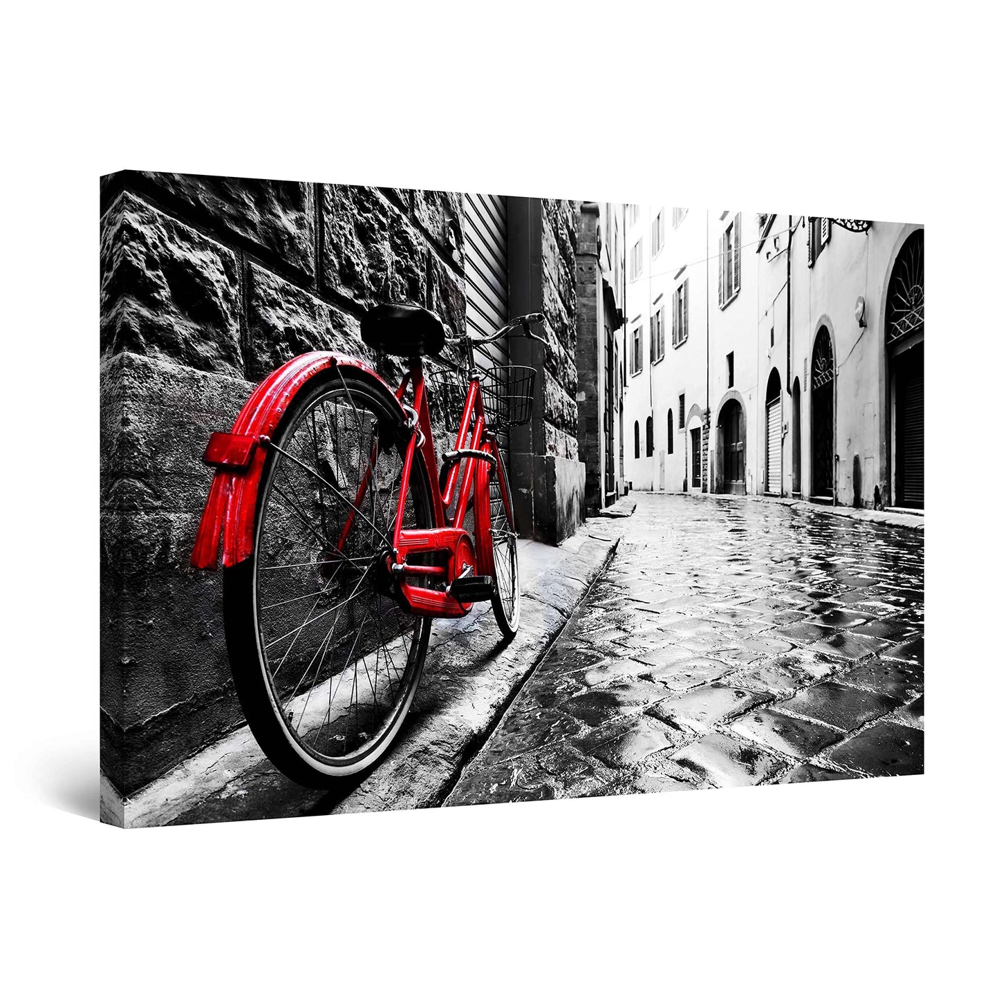 Red Boat Lake Canvas Wall Art 32x48in