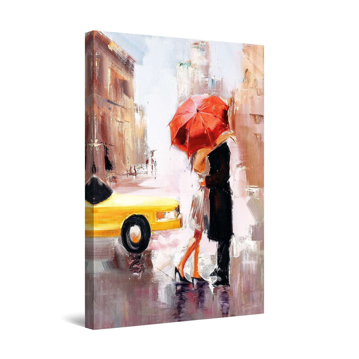 Red Boat Lake Canvas Wall Art 32x48in