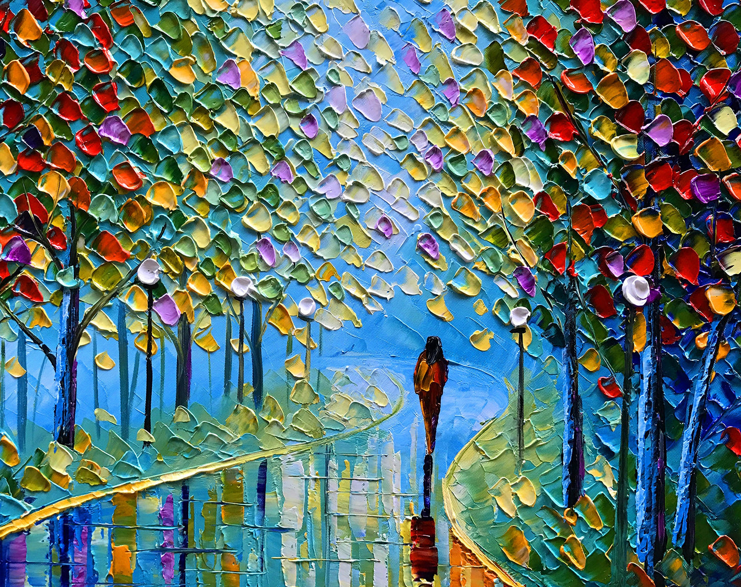 Abstract Tree Landscape Oil Painting 24x36in