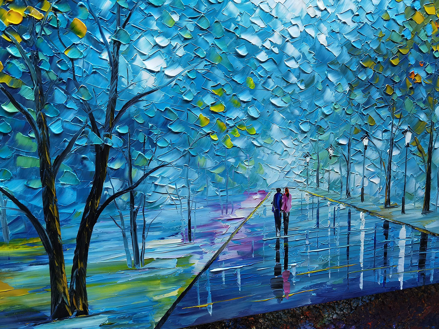 Abstract Tree Landscape Oil Painting 24x36in