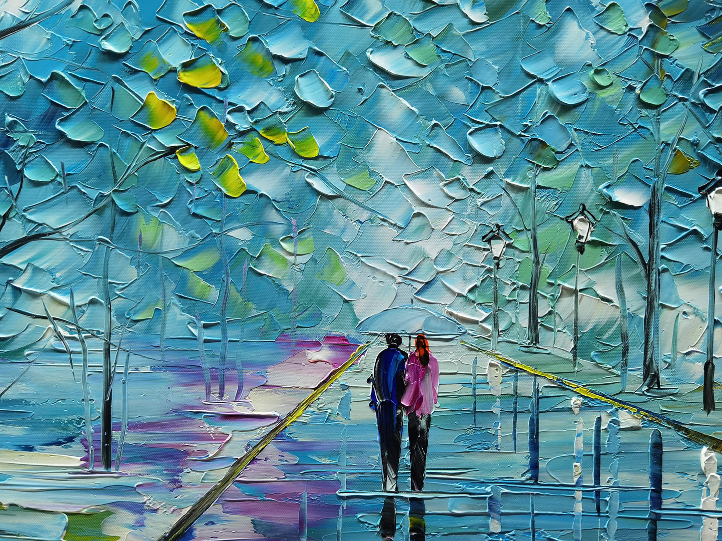 Abstract Tree Landscape Oil Painting 24x36in