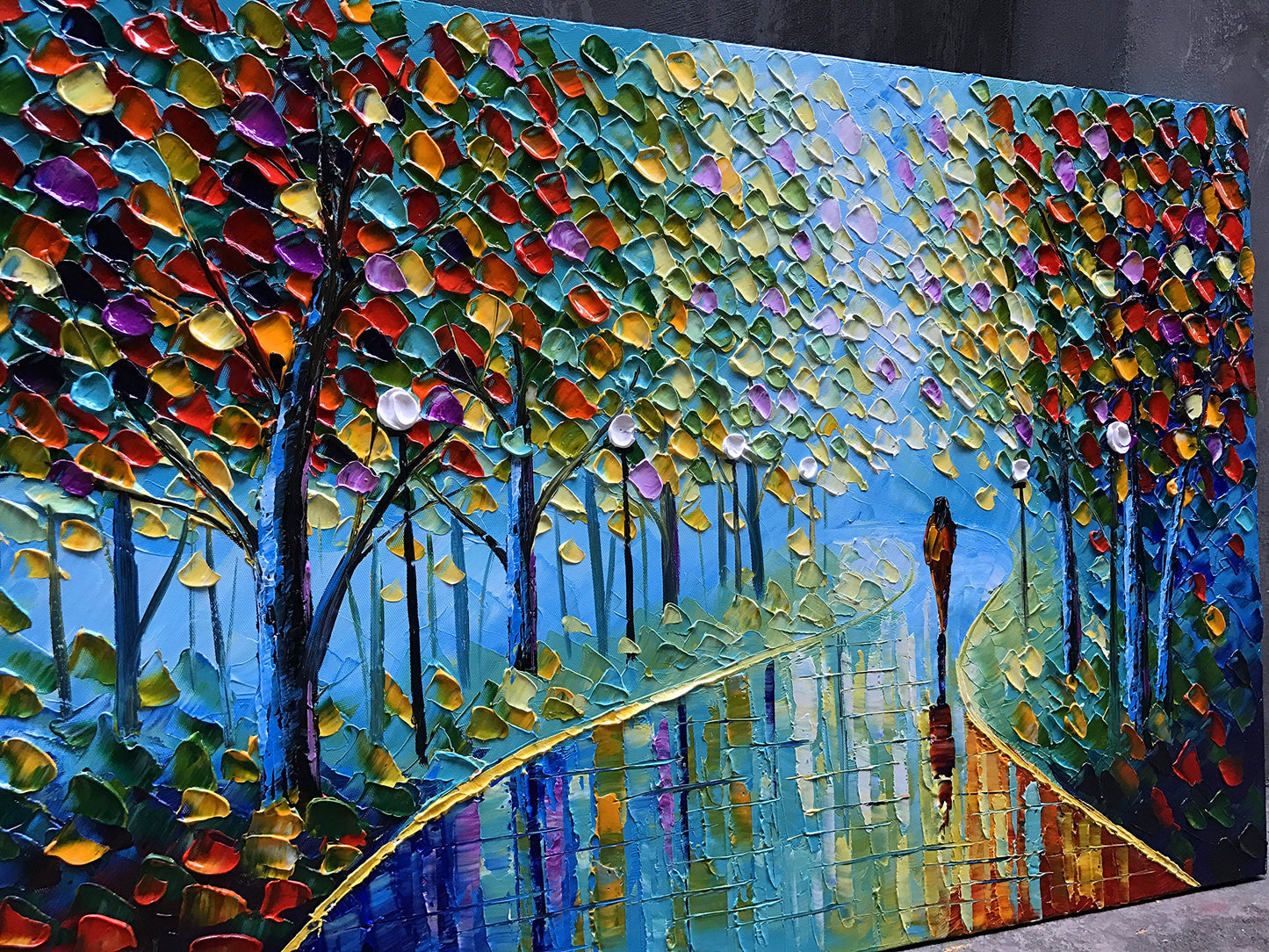 Abstract Tree Landscape Oil Painting 24x36in