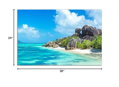 Caribbean Beach Glass Wall Art 24x36in