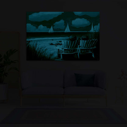 Ship & Moon Canvas Wall Art – 32x48in