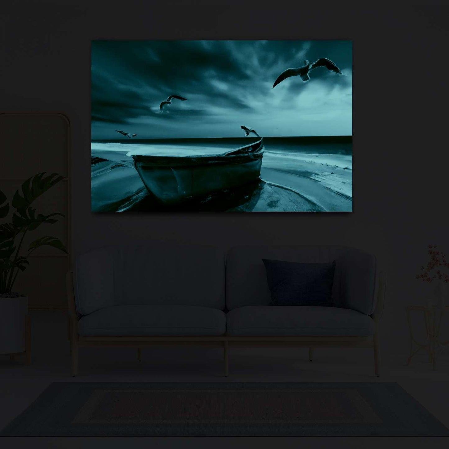 Ship & Moon Canvas Wall Art – 32x48in