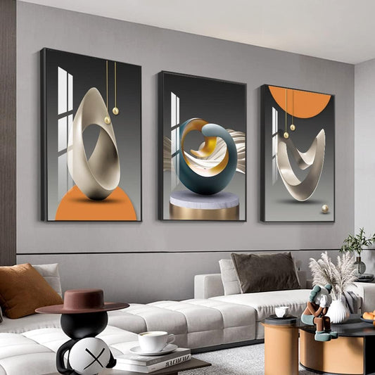Abstract Shape Wall Art 3PC