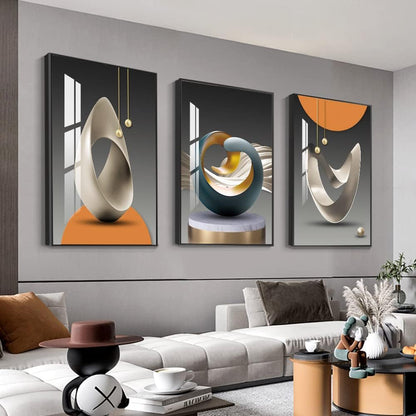 Abstract Shape Wall Art 3PC