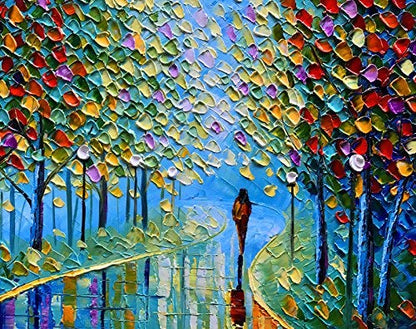 Abstract Tree Landscape Oil Painting 24x36in