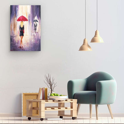 Red Boat Lake Canvas Wall Art 32x48in