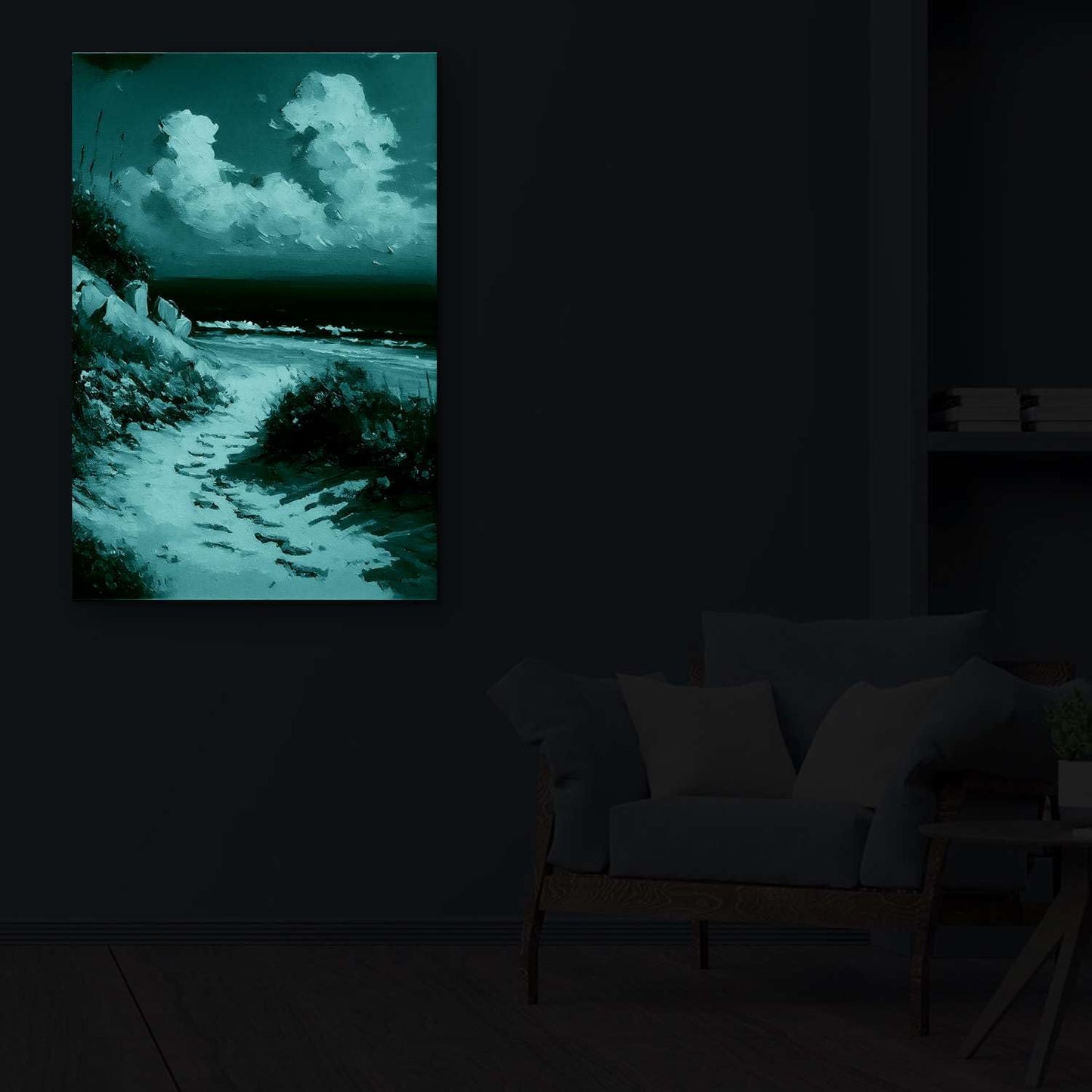 Ship & Moon Canvas Wall Art – 32x48in