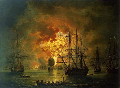 Napoleonic Warship Battle Oil Painting