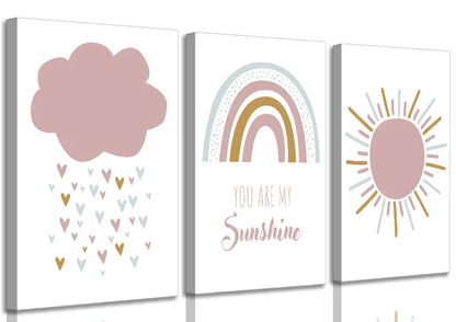 Space Nursery Wall Art – 3 Pcs