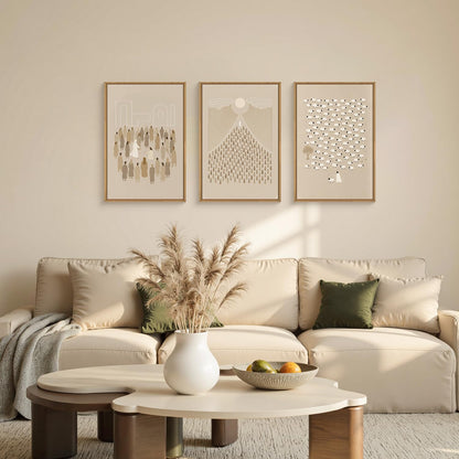 Navy Blue Abstract Wall Art 3PC 24x36in