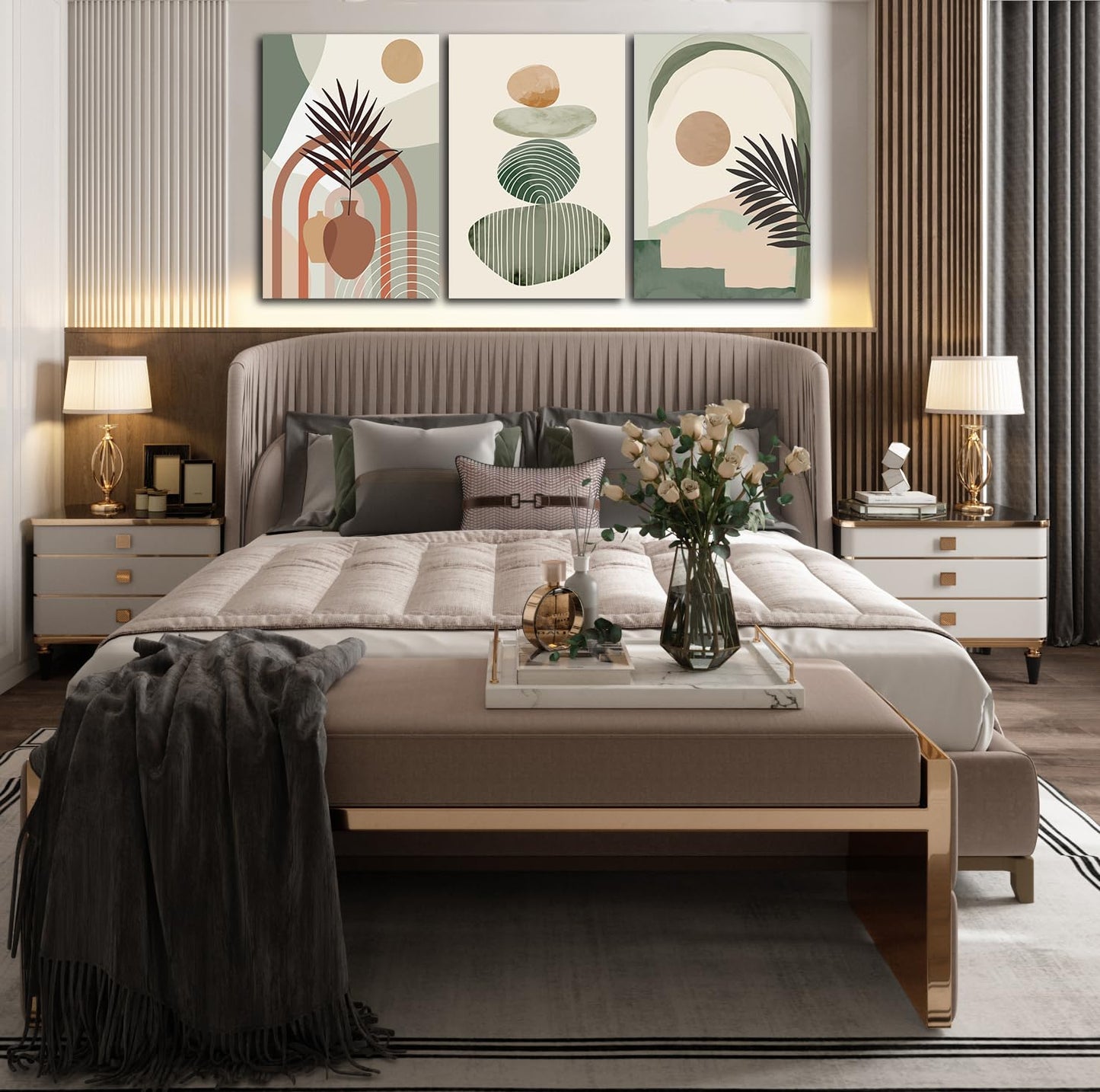 Boho Minimalist Wall Art 3PC 24x36in