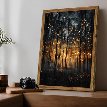Forest Firefly Wall Art – 16x12in Framed
