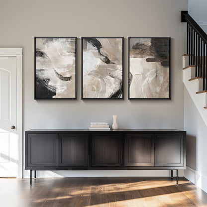 Neutral Abstract Wall Art 3PC 24x36in