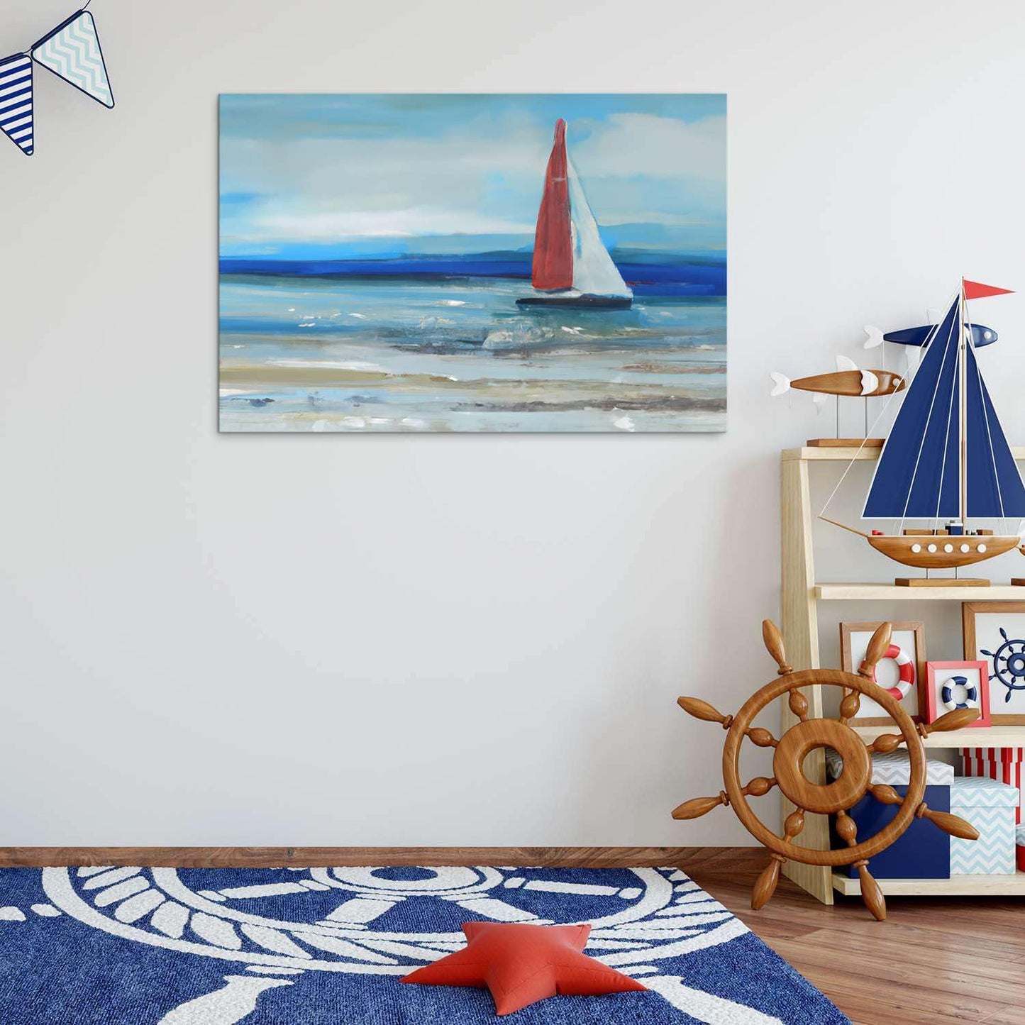 Ship & Moon Canvas Wall Art – 32x48in