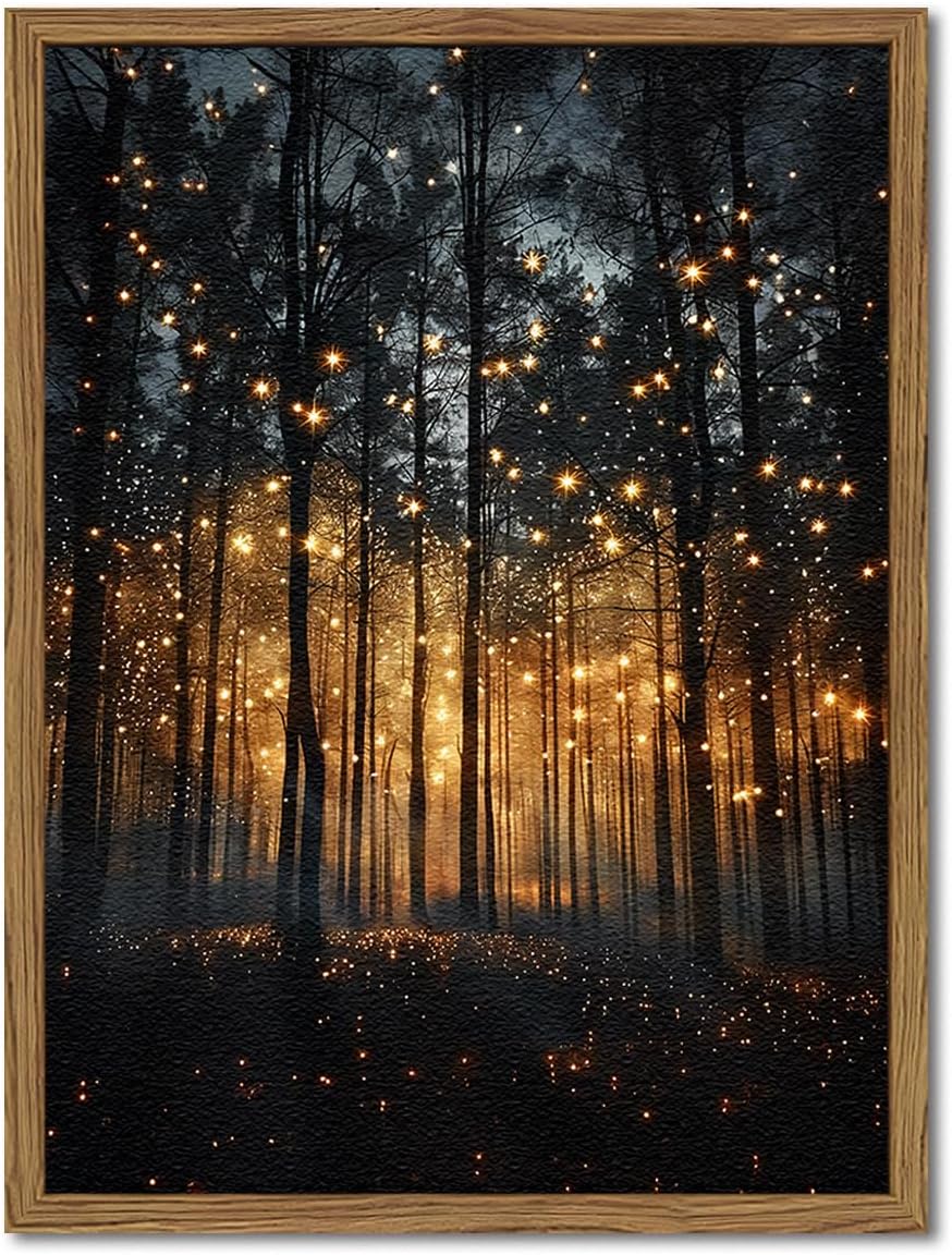 Forest Firefly Wall Art – 16x12in Framed