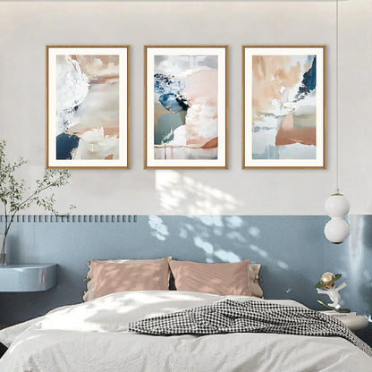 Navy Blue Abstract Wall Art 3PC 24x36in