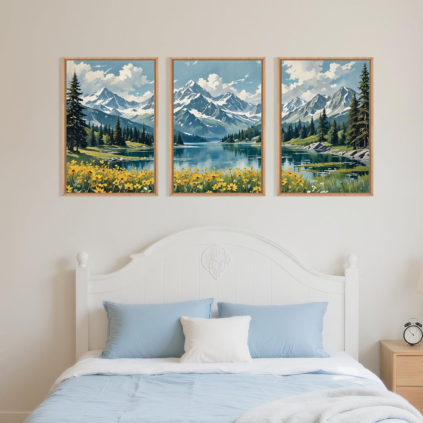 Navy Blue Abstract Wall Art 3PC 24x36in